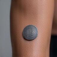 A close-up of the Nezumi Pace nano-biometric sensor on an athlete's arm.